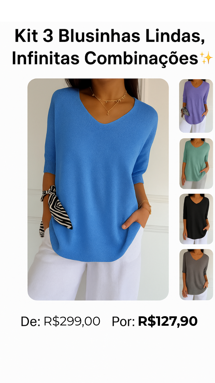Kit 3 Blusas Luna